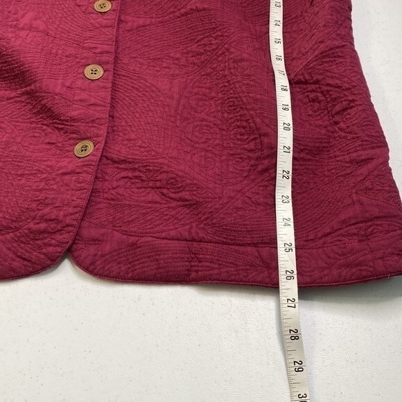 CJ Banks Quilted Button Front Jacket Outerwear Plum Layering Cotton Outdoor Cozy - Picture 10 of 15